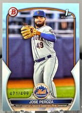 2023 Bowman Jose Peroza 1st Sky Blue Paper #/499 New York Mets BP-149