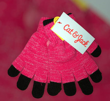 Kids' Knitted Gloves - Cat  Jack  Pink with glitter  Black New