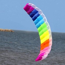 Stunt Power Kite Durable Parafoil Wickler Regenbogen Fallschirm Trick