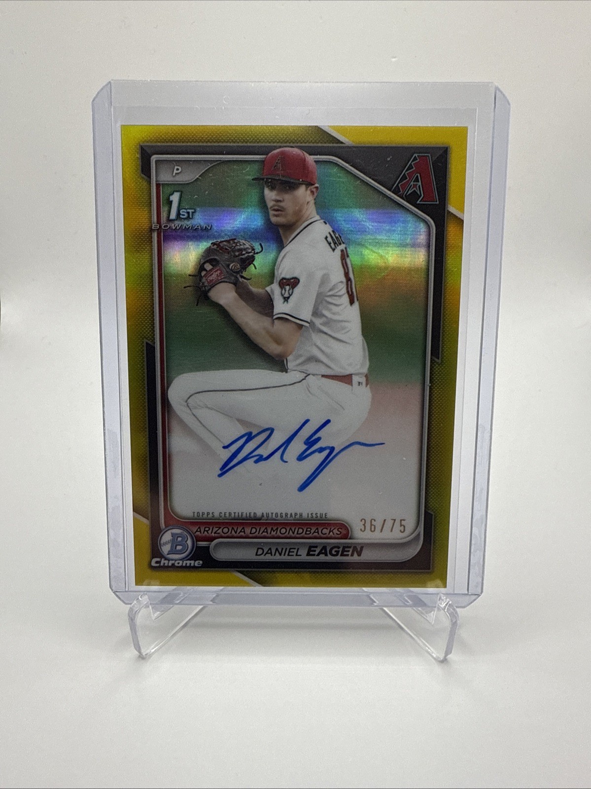 2024 1st Bowman Chrome Daniel Eagen True Yellow Refractor Auto /75