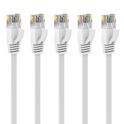 LAN Cable 0.5 Meter 5pcs CAT6 High Speed Network Cable with Cable Clips Lank...