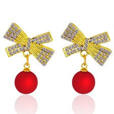 Christmas Earrings for Women Christmas Bow Earrings Christmas Stud Earrings Chri