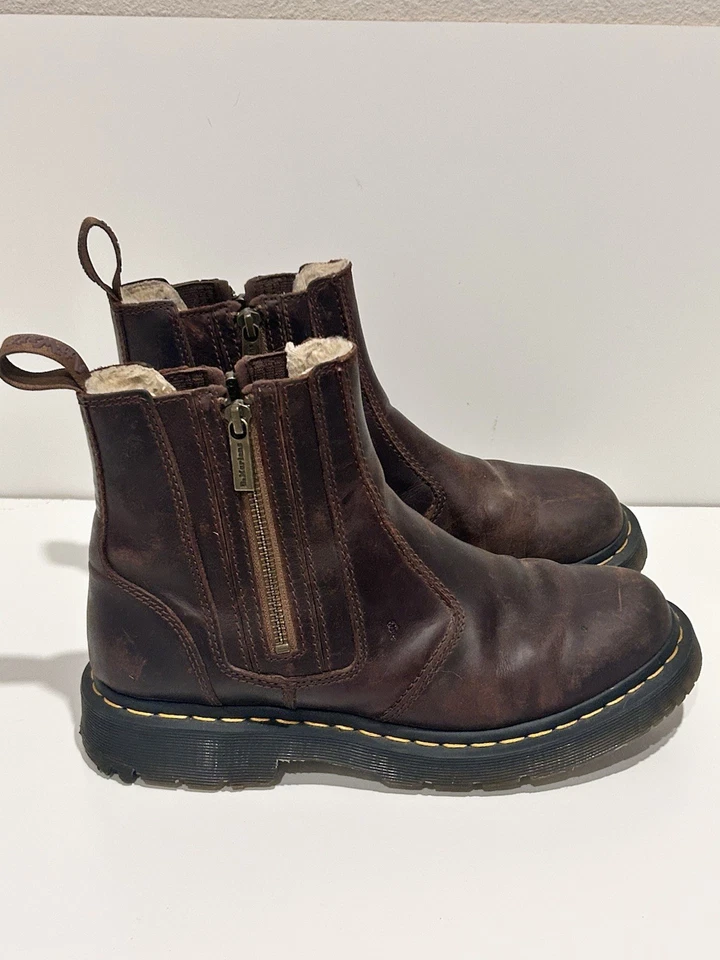 Dr. Martens 2976 Alyson Zip Chelsea Boots Brown Leather Womens Size US 5 EU 36 - Image 2 of 4