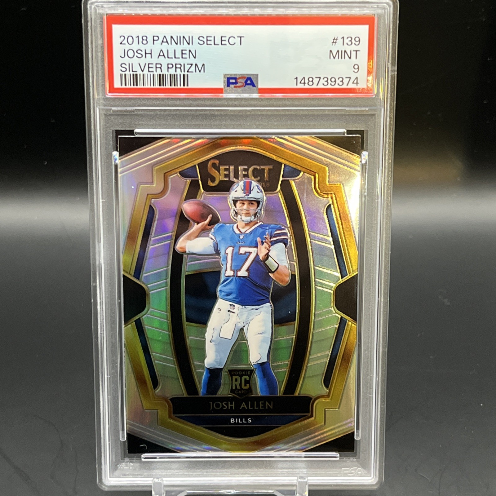 2018 Panini Select Premier Level Silver Prizm #139 JOSH ALLEN RC PSA 9 MINT