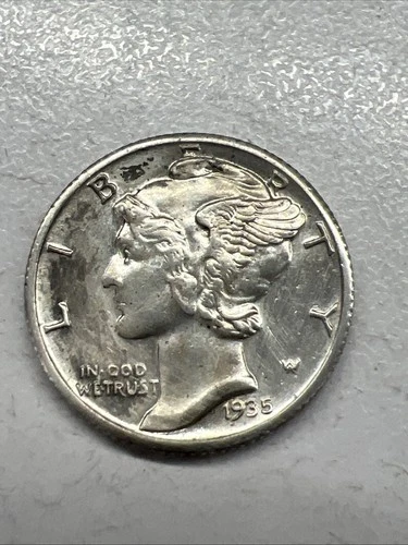 1935-S AU MERCURY SILVER DIME Actual Coin Check My Store Out FREE SHIPPING