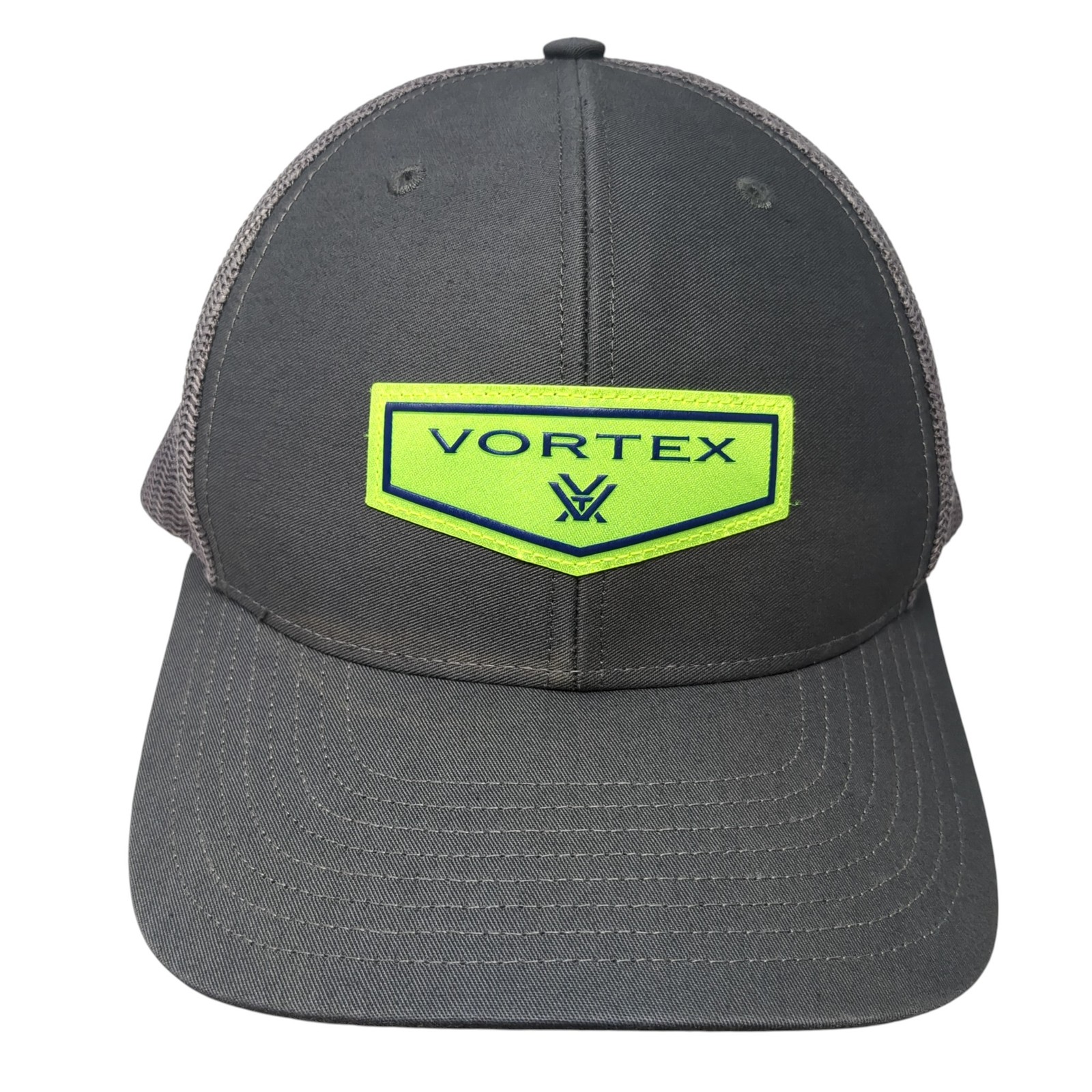 Vortex Patch Snapback Mesh Back Trucker Hat Gray … - image 1