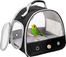 Small Bird Travel Cage Carrier, Portable Parrot Parakeet Carrier with Stand