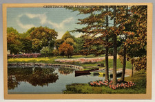 Greetings From Leominster, Massachusetts MA Vintage Linen Postcard