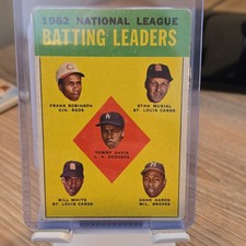 Topps 1963 NL Batting Leaders #1 Stan Musial Frank Robinson Hank Aaron