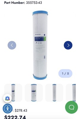 PENTEK 355753-43, CHLORPLUS-20BB CHLORAMINE REDUCTION WATER FILTER