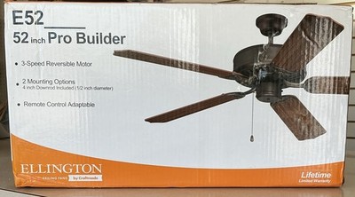 Ellington Pro Builder 52   Polished Brass With Light Oak Blades
