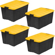 Iris Usa 94 Qt Stackable Plastic Storage Bins Lids 4 Pack - Bpa-Free Made In