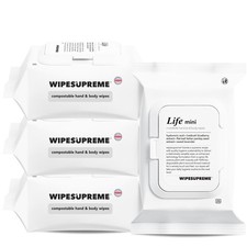 Compostable Hand and Body Wipes Hypoallergenic for Sensitive Skin EWG Verified