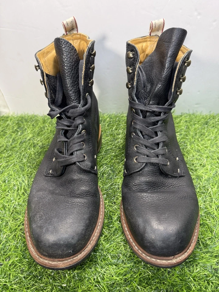 Botas masculinas desgastadas de couro pebbled preto rag & bone Kent feitas nos EUA - Imagem 3 de 4