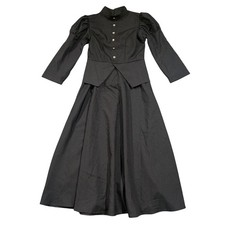 FunCostumes Victorian Dress Women Large Black Gothic Steampunk Pioneer Cosplay