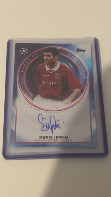 UCC Flagship 25/26 Denis Irwin On Card Autograph 1/5 Marks of Excellence Auto