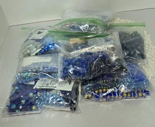 5 # Blue Glass Beads, Crystals, Cathedral, Artisan, AB and more 100's (OFF blue)