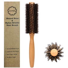 ECOTREES Boar Bristle  Nylon Pin Round Hair Brush for Blow Dry, Styling,...