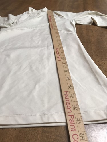 nike dri fit XS Ivory Top Long Sleeve With Metallic Sparkle Strips - Picture 3 of 9