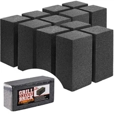 Avant Grub Commercial Grill Cleaning Brick - 12 Pack Pumice Stone Cleaner for Gr