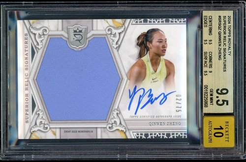 Qinwen Zheng #SRS-QZ 2024 Topps Royalty Superior Relic Signature card