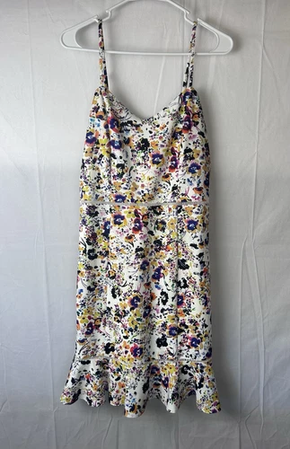 VALENTINO Abito donna Betsey Johnson taglia 10 floreale al ginocchio spalline a cuore