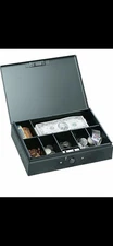MMF Industries Low Profile Steel Cash Box, Gray (2 boxes)