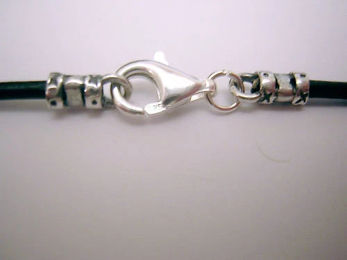 Collar de cordón de cuero de 2 mm broche de langosta esterlina 15, 16, 17, 18, 19 o 20 pulgadas Foto 2 de 3