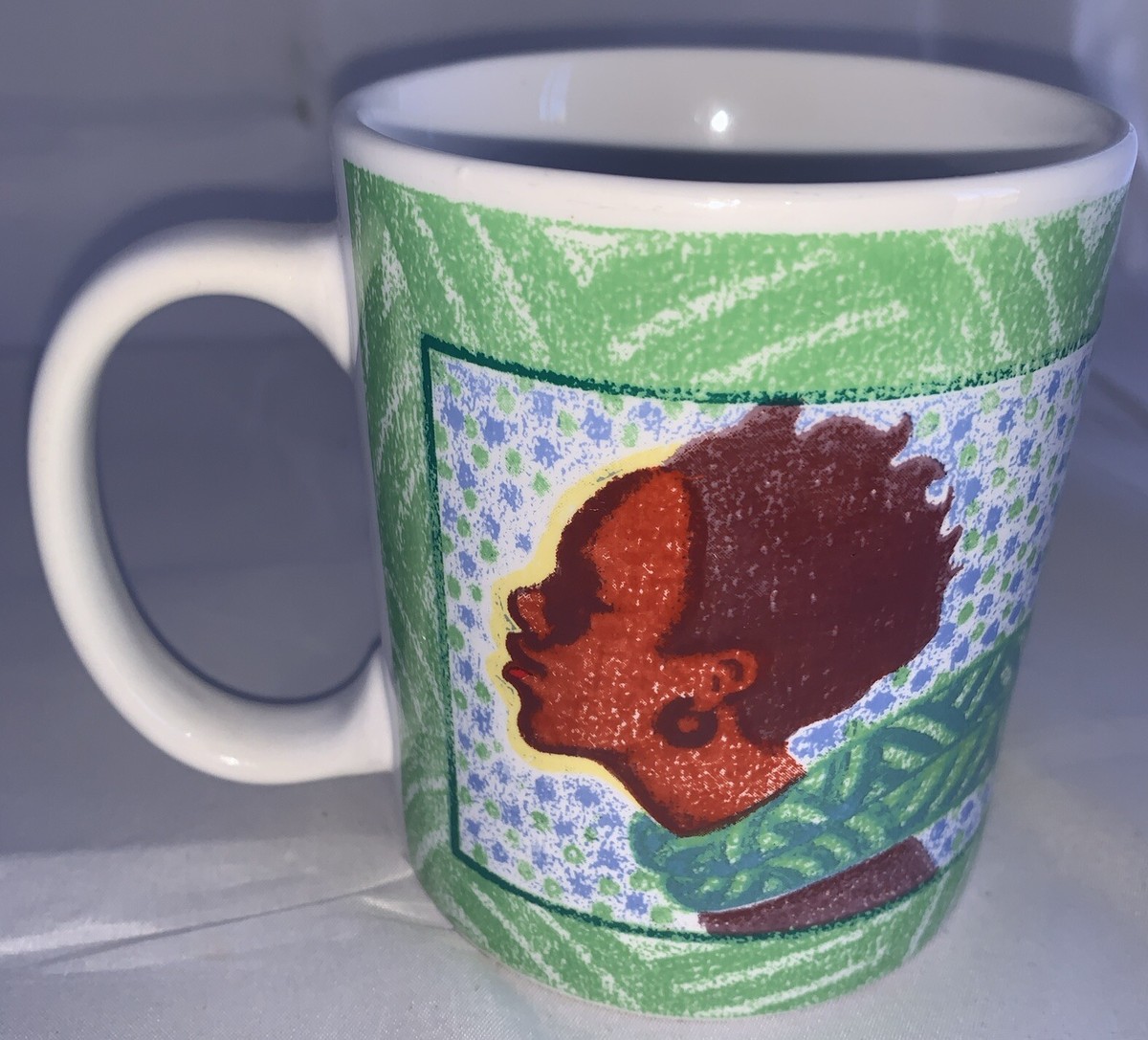 Heritage Society NY Mug Yemi African American Woman Afro Hair Dark Skin  Girl | eBay