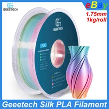 GEEETECH PLA 3D Printer Fliament 1kg 1.75mm Silk Light Rainbow PLA Filament NEW