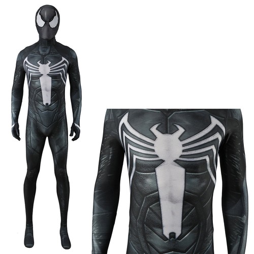 Black Venom Spider-Man Jumpsuit Superhero Suit Cosplay Costume Adult Kids Party - Picture 4 of 15