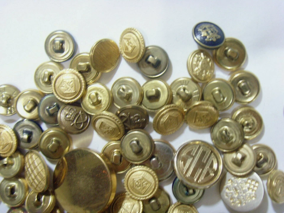 75 vintage and antique metal assorted buttons lot old collection unused 51051 - Image 3 of 4