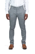 Slim Fit Tweed Mens Dress Pants Forest Green Flat Front Fitted Slacks AZAR MAN 