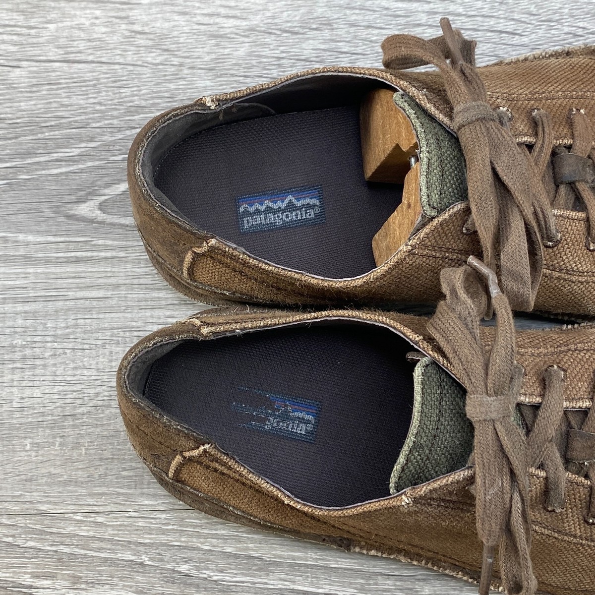 Patagonia Sky Walk Brown Leather Canvas Lace Up Shoes  display picture 1