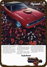1970 PLYMOUTH 426 Hemi Cuda -Cuda Power- Vntg-Look DECORATIVE REPLICA METAL SIGN