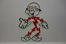 PG&E Reddy Kilowatt DIE CUT SIGN WITH "OLD" LOGO Light & POWER ELECTRICIAN GIFT
