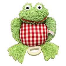 Käthe Kruse Frosch Spieluhr Frottee Stofftier Musikwerk 24cm Grün Rot Kariert