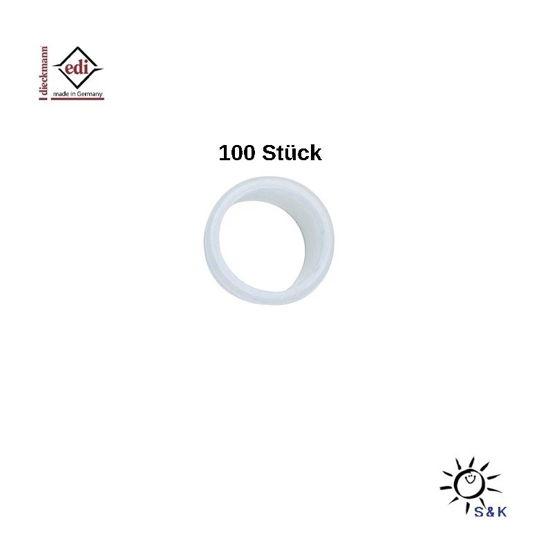 EDI DIECKMANN 100 Stück Führungsring Nylon natur für 18 mm Führung f. Türklinken,Fenstergriffe