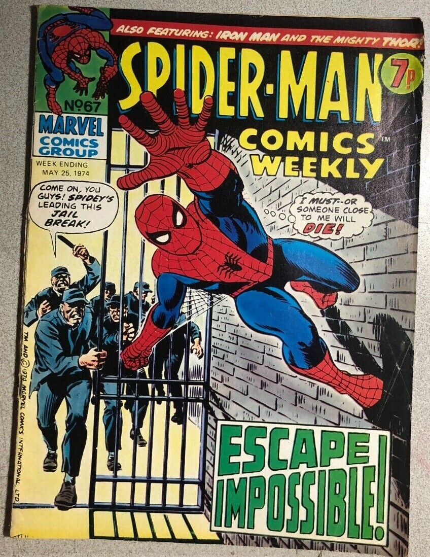SPIDER-MAN COMICS WEEKLY #67 (1974) Marvel UK Iron Man Thor