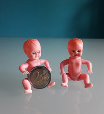 "HONG KONG" 2 MINI bambole vintage, anni 50, celluloide, altezza 7 cm.