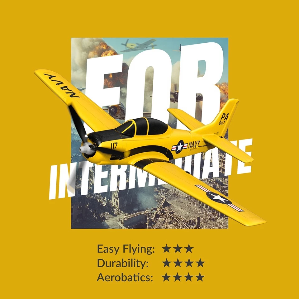 VOLANTEX T28 2.4G 4CH Fighter RC Airplane Fixed Wing Remote Control Plane Model - Image 3 of 4