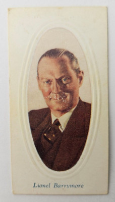 1936 Godfrey Phillips Screen Stars Embossed Series B #44 Lionel Barrymore