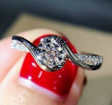 1.50 Ct Round Cut Diamond Lab-Created Engagement Wedding Ring 14k White Gold