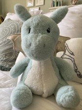 Fao Schwarz Glow Brights Blue Dragon 12" Plush Stuffed Toy Lights Sounds