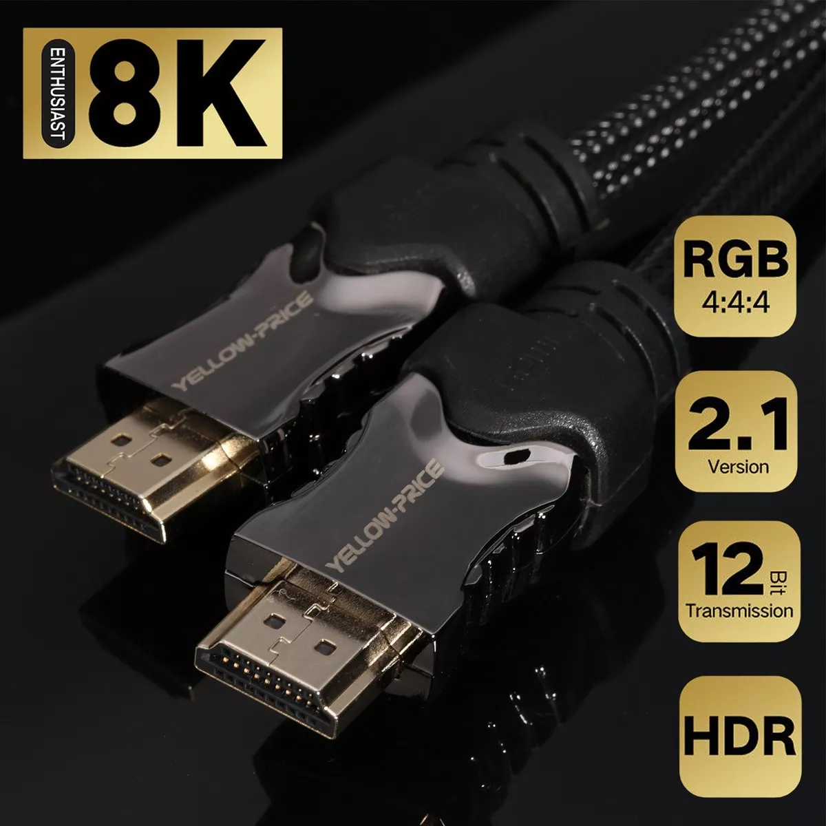 Super Speed] 48Gbps UHD 8K@240hz Braided HDMI 2.1 Cable Cord 1.5FT 3FT 6FT  Lot