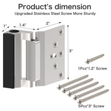 Home Security Defender Security U Door Reinforcement Lock Silver,Easy Install