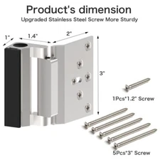 Home Security Defender Security U Door Reinforcement Lock Silver,Easy Install