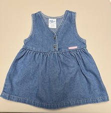 Vintage Oshkosh Baby Bgosh Jumper Pinafore Denim Dress - 12 Months