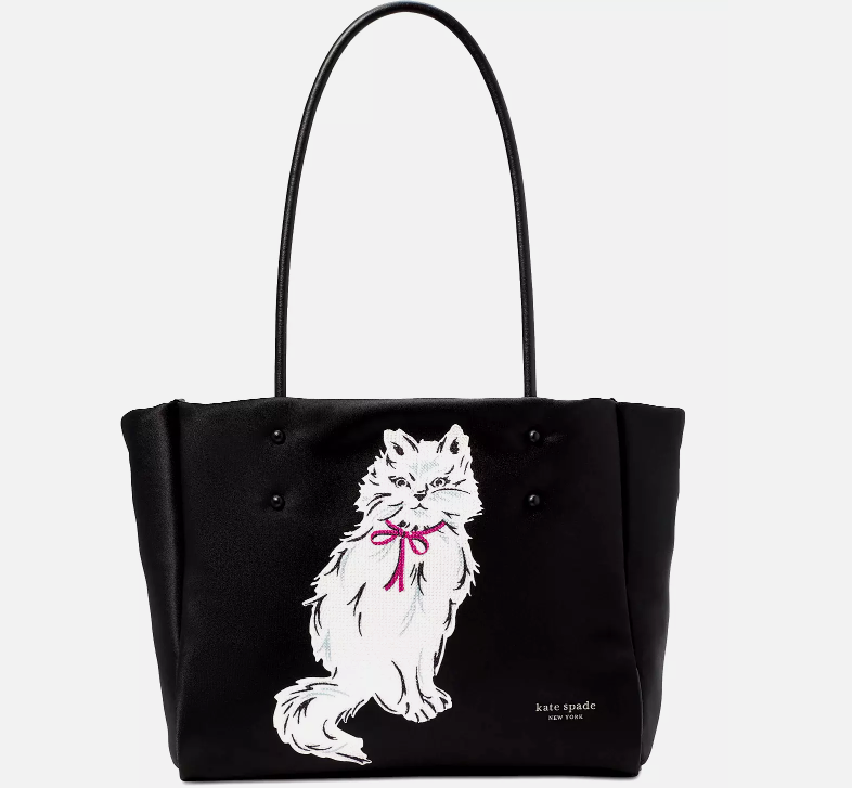 Kate Spade Everything Puffy Cat Large Tote PXR00273 Black