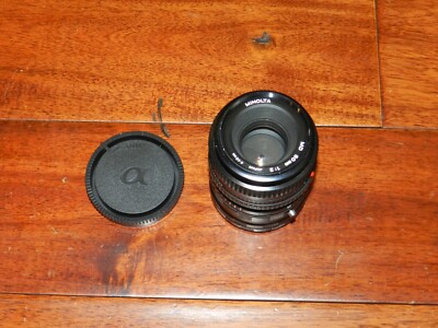 Minolta MD 50mm 1:2 F2 Lens W/ MD-MA ADAPTER FOR SONY ALPHA  GREAT COND.